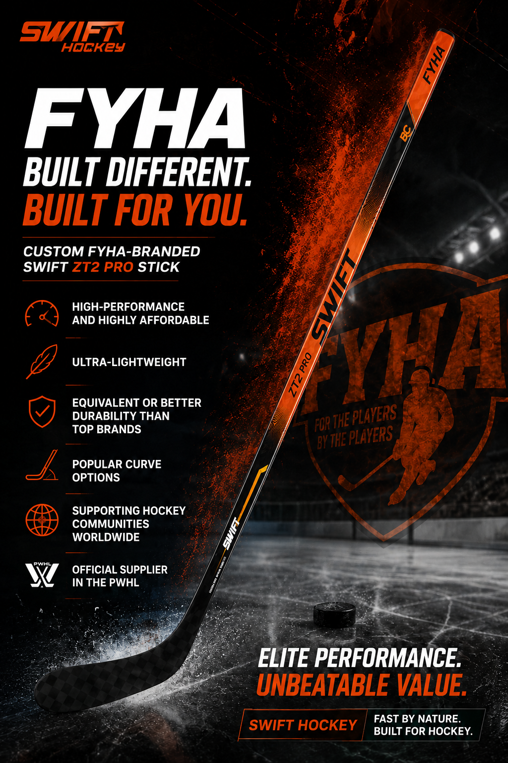 (PREORDER) Tigers Swift ZT2 Pro Custom Hockey Stick - Youth